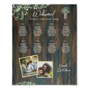 8 Tisch Rustikales Holz Gypsophila FOTO SITZUNG