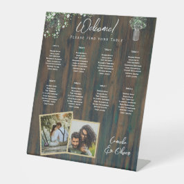 8 Tisch Rustikales Holz Gypsophila FOTO SITZUNG Sockelschild