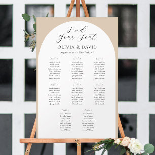 8 Tische Beige Arch Finden Sie Ihre Sitzkarte Poster