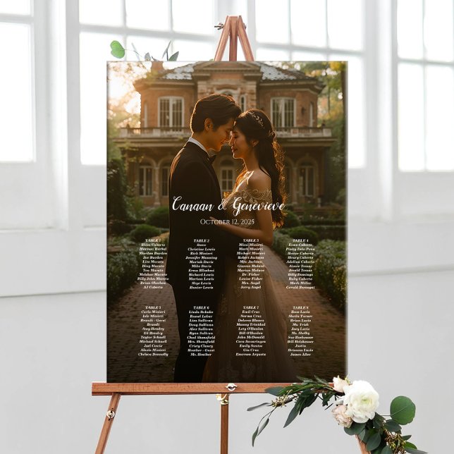 8 Tische elegant Foto Hochzeitskarte Poster (Von Creator hochgeladen)