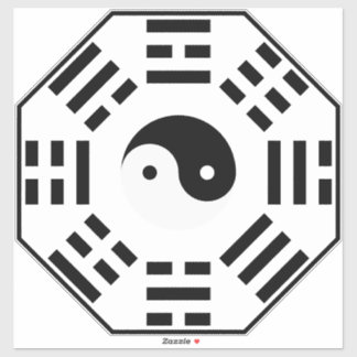 8 Trigramm - Yin Yang - Feng Shui Aufkleber
