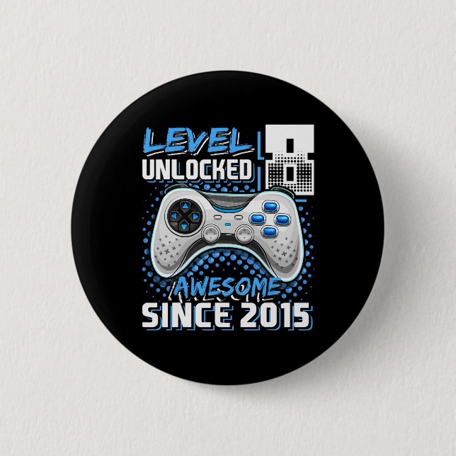 8 Unlocks Phantastisch 2015 Videospiel 8. Geburtst Button (Vorderseite)