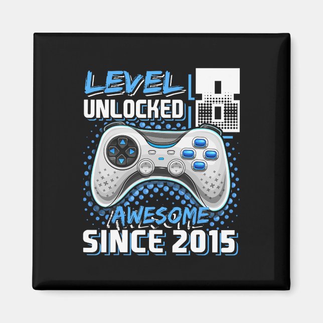8 Unlocks Phantastisch 2015 Videospiel 8. Geburtst Magnet (Vorne)