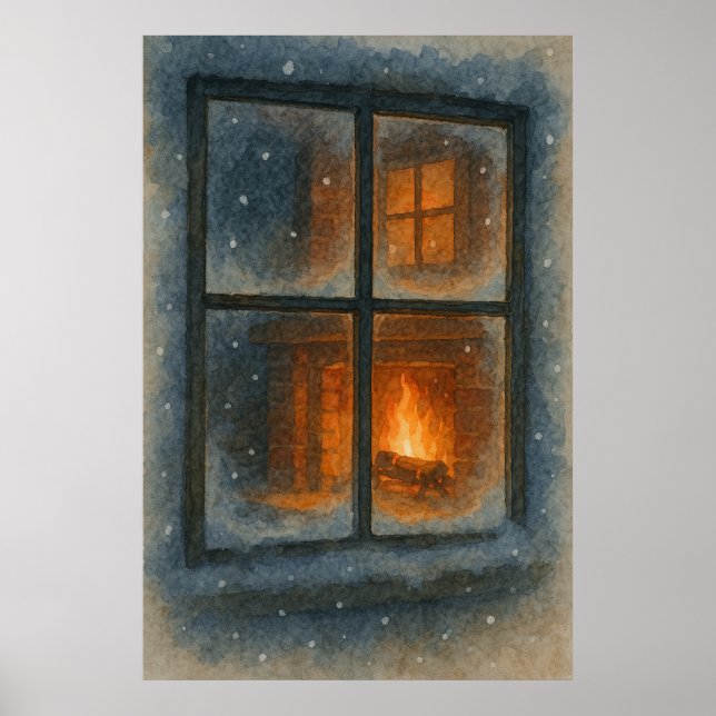 8. Winter, Hearth Glow, saisonale Printwerbung Poster (Vorne)