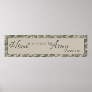 8"x30" Zuhause: Hier sendet uns ARMY Wall Art Deco Poster