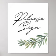 8" x 10" Bitte unterzeichnen Sie ein Poster, Wasse