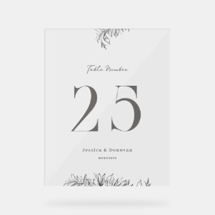 8 x 10 Botanische Hochzeit Tischnummer Acrylschild