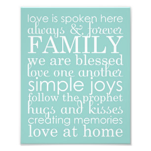 8 x 10 Familienhochzeit Word Art Collage House Reg Fotodruck