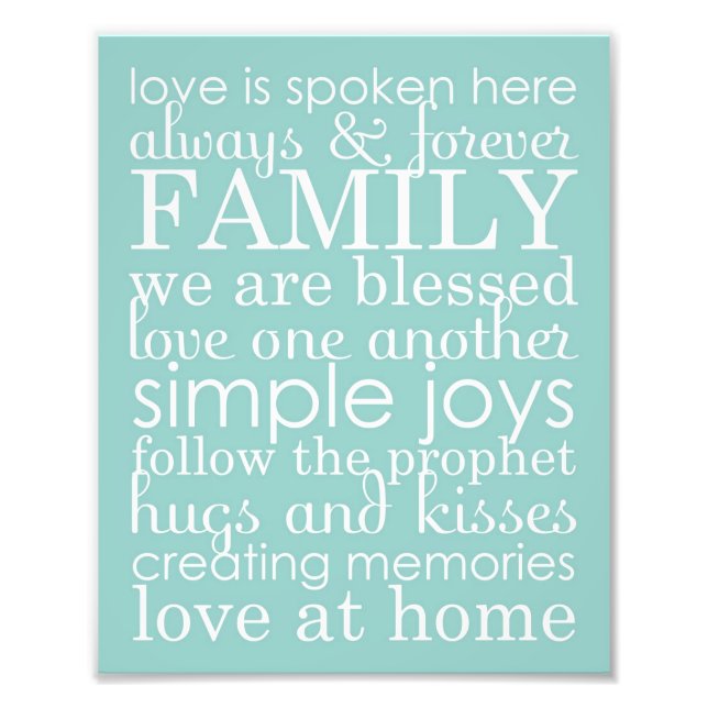 8 x 10 Familienhochzeit Word Art Collage House Reg Fotodruck (Vorne)