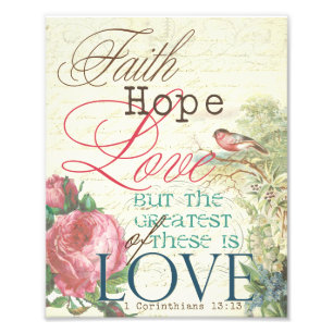 8" x 10" Glauben-Hoffnungs-Liebe-Druck Fotodruck