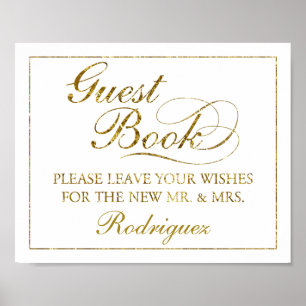 8" x 10" Gold Foil Gästebuch Wedding Sign