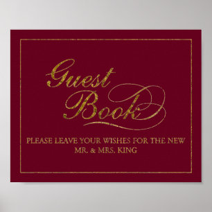 8" x 10" Gold Foil Gästebuch Wedding Sign