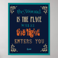 8 x 10 Typografie Rumi Zitat - Das Licht