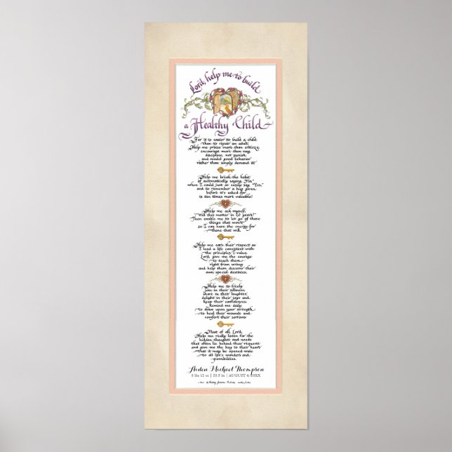 8 x 20 Aufbau eines gesunden Kindes, Pergament Ros Poster (Vorne)