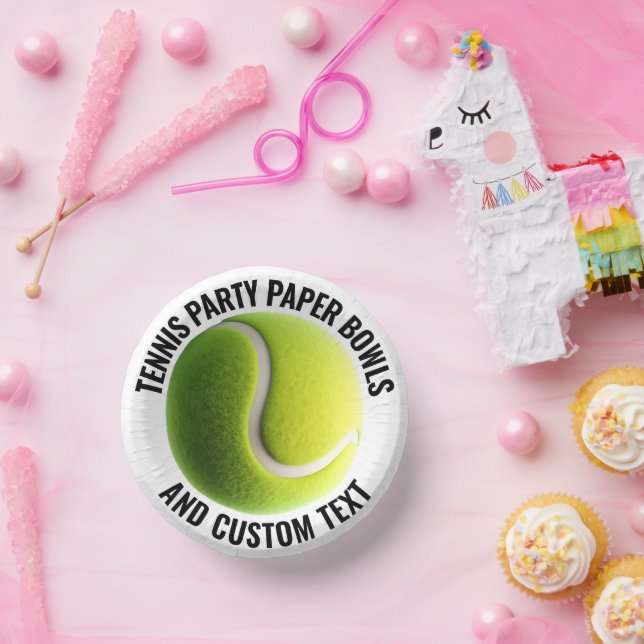 8 x Tennis Ball Personalisierte Papiertücher Pappteller (Party)