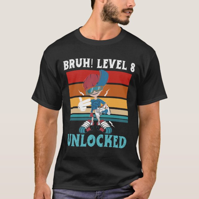 8 Year Old Birthday Dabbing Boy Bruh 8th T-Shirt (Vorderseite)