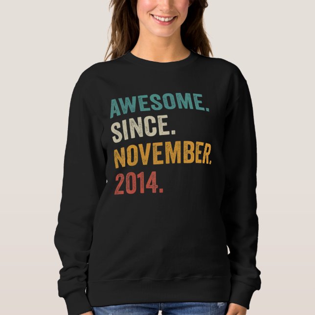 8 Years Old  8th Bday Boy Awesome Since November 2 Sweatshirt (Vorderseite)