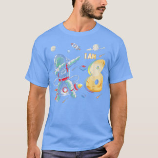 8 Years Old Birthday Boy Astronaut Space 8th Birth T-Shirt