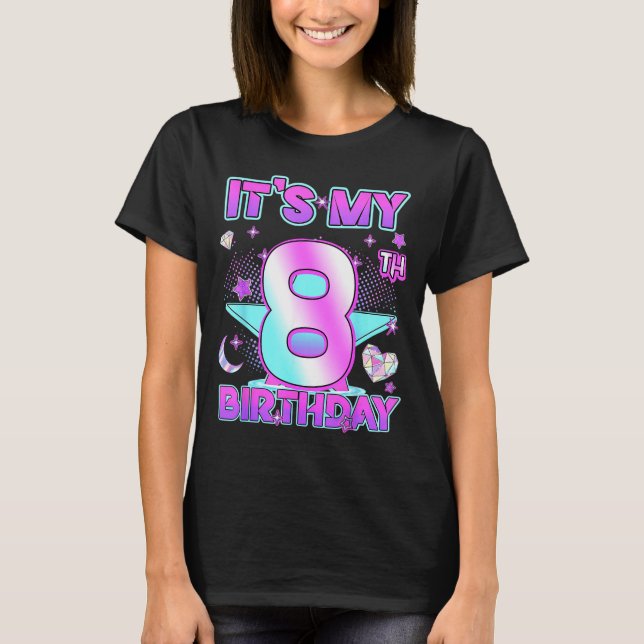 8 Years Old Birthday Kp Kids 8th Birthday Girls K- T-Shirt (Vorderseite)