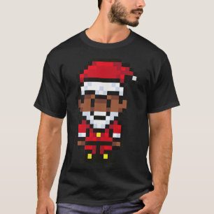 8BIT PIXELATED Santa Claus Piel Weihnachtsmeme T-Shirt