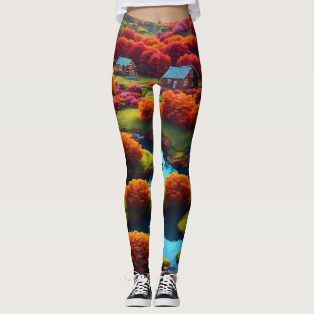 "8K 3D-AMOLED-Hintergrundbilder für die Natur + Ho Leggings (Vorderseite)