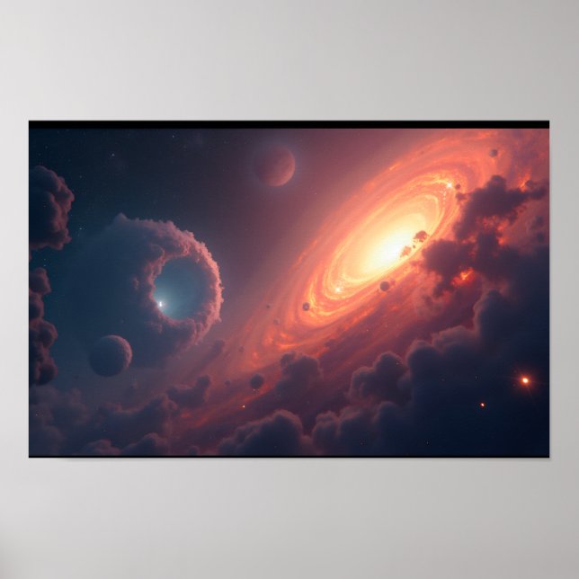 8K Multiversum-Horizonte: Milchstraße & parallele  Poster (Vorne)