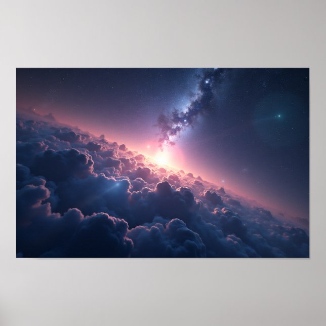 8K Multiversum-Horizonte: Milchstraße & parallele  Poster (Vorne)