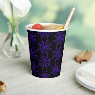 8oz Paper Cup Lila Cobweb: Fügen Sie einen Deckel  Pappbecher