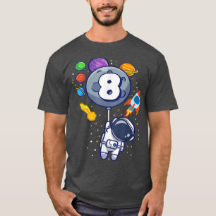 8th birthday astronaut 8th birthday 8 year old boy T-Shirt