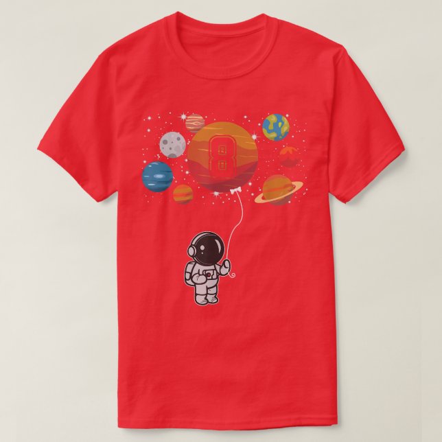 8th Birthday Astronaut Lover Planet 8 Years Old Gi T-Shirt (Design vorne)