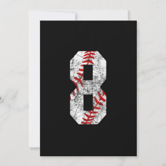 8th Birthday Baseball Big Number Eight 8 Year Einladung