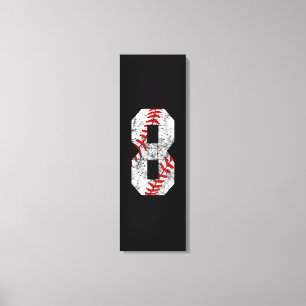 8th Birthday Baseball Big Number Eight 8 Year Leinwanddruck