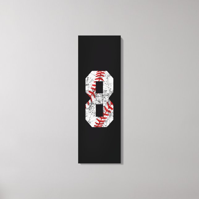 8th Birthday Baseball Big Number Eight 8 Year Leinwanddruck (Vorderseite)