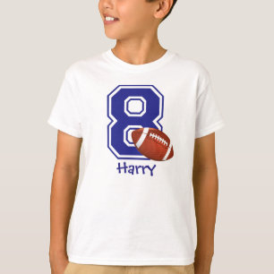 8th Birthday Boy Football Personalized T-Shirt