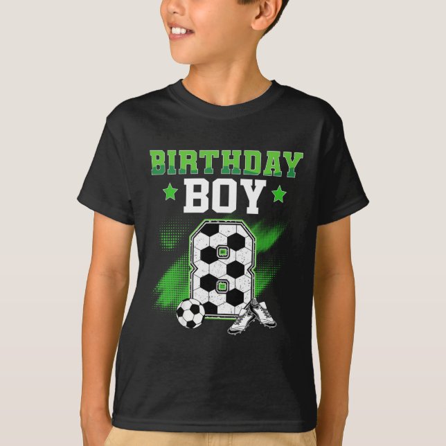 8th Birthday Boy Soccer 8 Year Old Sport 8yr Boys  T-Shirt (Vorderseite)
