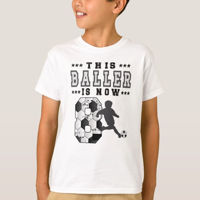 8th Birthday Gift Soccer Player 8 Year Old Boy T-Shirt (Vorderseite)