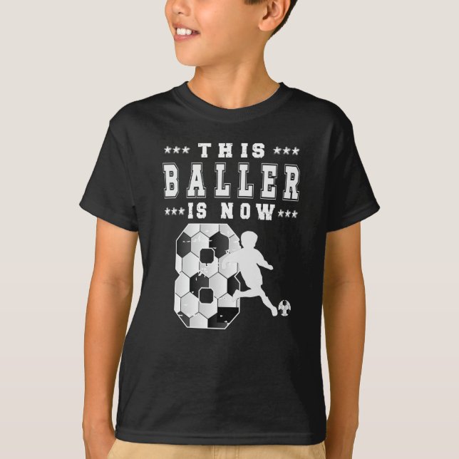 8th Birthday Gift Soccer Player 8 Year Old Boy T-Shirt (Vorderseite)