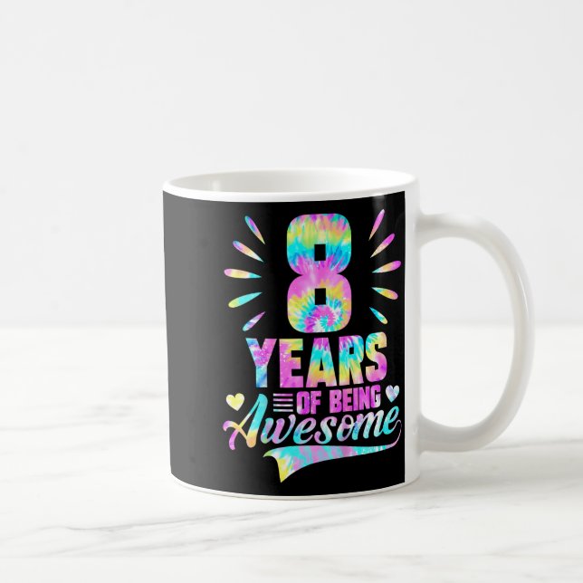 8th Birthday Tie-dye 8 Year Of Being Awesome  Kaffeetasse (Rechts)