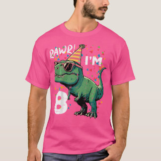 8Th Birthday Trex Rawr Im 8 Years Old Bday Dino Bo T-Shirt