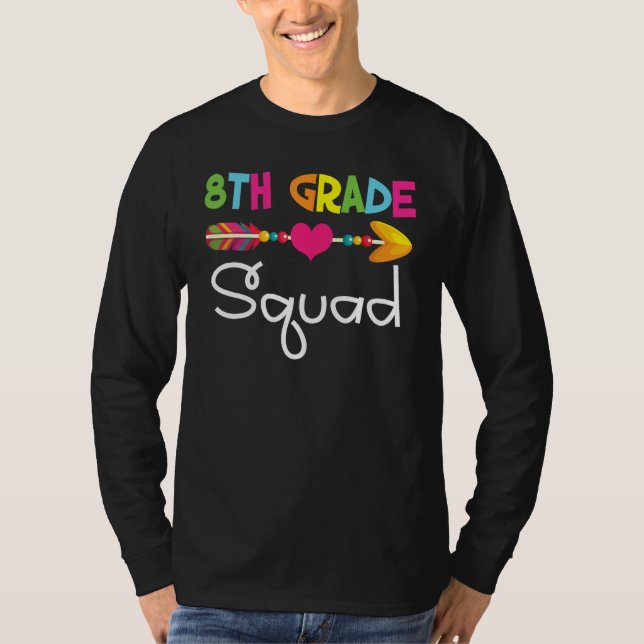 8th Eighth Grade Squad Back To School Teacher Stud T-Shirt (Vorderseite)