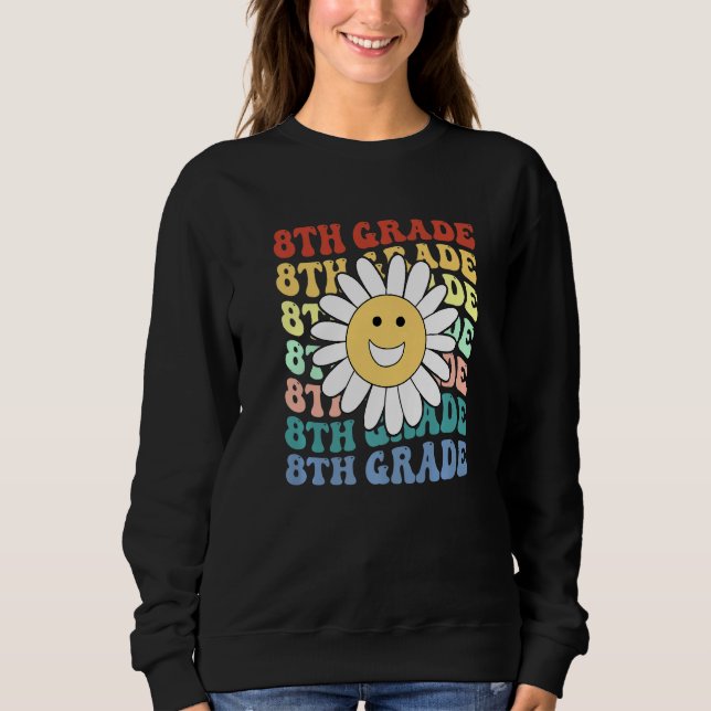 8th Eighth Grade Teacher Back To School Retro Sunf Sweatshirt (Vorderseite)