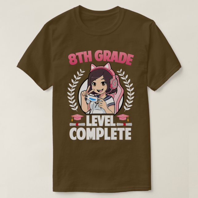 8th Grade Level Complete Graduation 2022 Anime Gam T-Shirt (Design vorne)