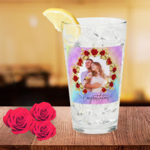 8th Wedding Anniversary Soft Pastel Floral Couple