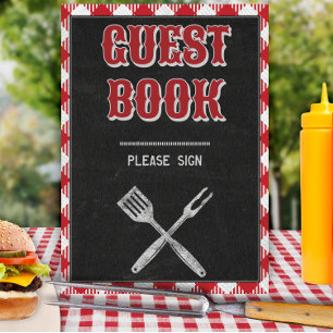 8x10 Backyard GRILLEN Birthday Guest Book Table Si Poster