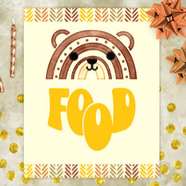 8x10 Food Station Boho Woodland Bären Geburtstag Poster