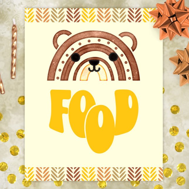8x10 Food Station Boho Woodland Bären Geburtstag Poster (Von Creator hochgeladen)
