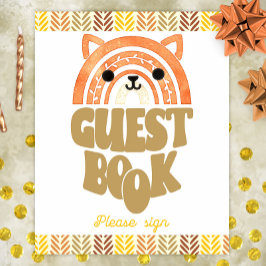 8x10 Gästebuch Boho Woodland Fox Geburtstag