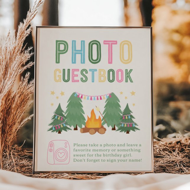 8x10 Girl's Camping Foto Guest Book Sign (Von Creator hochgeladen)