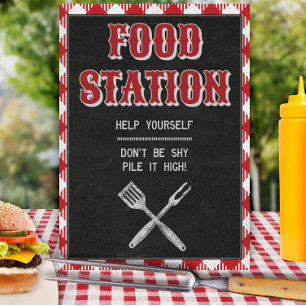 8x10 Hinterhof BBQ Geburtstags Food Station Tisch Poster