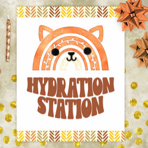 8x10 Hydration Station Boho Woodland Fox Geburtsta Poster